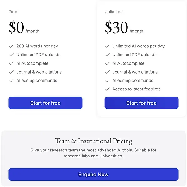 Jenni AI Pricing Plans